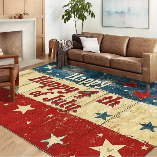 Discover American Independence Day Theme Rug, Decor Rug Living Room Rug Gift US Decor