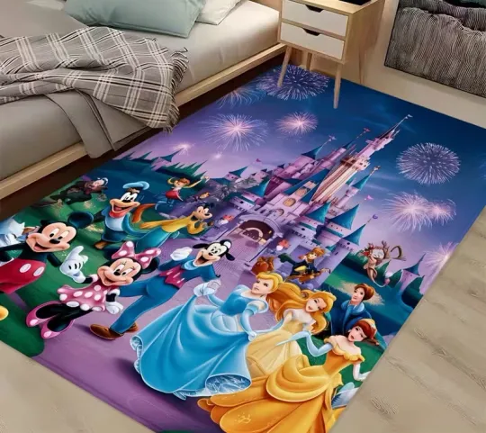 Discover Valentine'S Day 1pc Disney Princess Rug, Decor Room Rug Best Gift US Decor