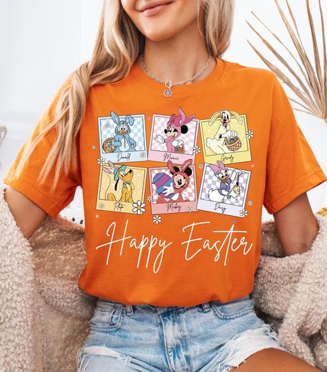 Discover Disney Happy Easter Mickey and Friends Shirt, Disney Characters Bunny Ears Tee