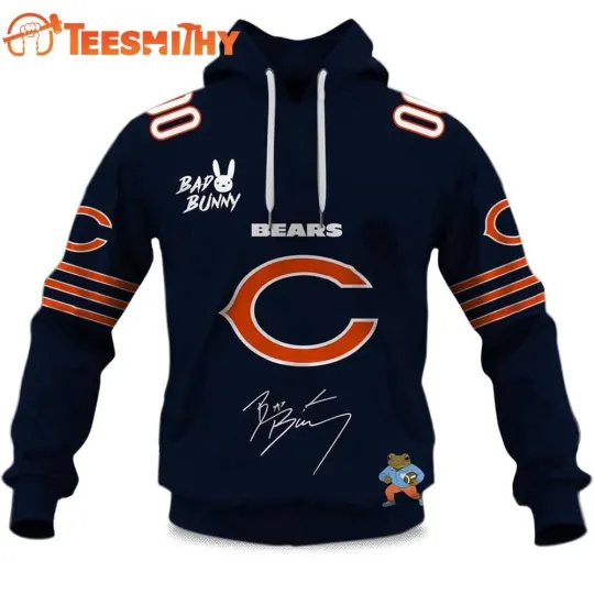 Discover Personalized Bears football Bad Bunny Super Bowl LX 2025 2026 Hoodie