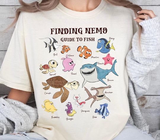 Discover Finding Nemo Guide To Fish Disney Shirts, Retro Nemo Family Tee