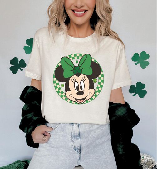 Discover Disney Characters St. Patrick's Day Checkered Shirt, St. Patrick Disney Tee
