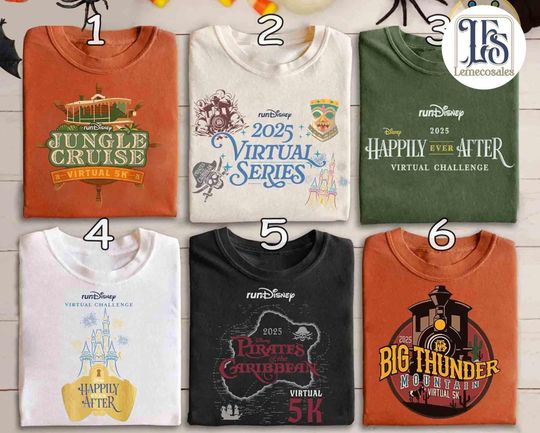 Discover runDisney Virtual Series 2026 Shirt, Run Disney Disneyland Runner 5K Pirates Caribbean, Jungle Cruise, Big Thunder, Every Mile Is Magic Tee