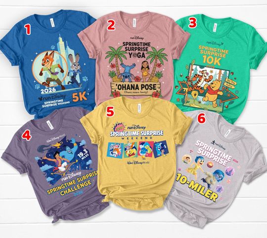 Discover Rundisney Springtime Surprise Weekend 2026, Aladdin Pooh Tigger Inside Out Stitch, Walt Disney World Runner 5k 10K Half Marathon