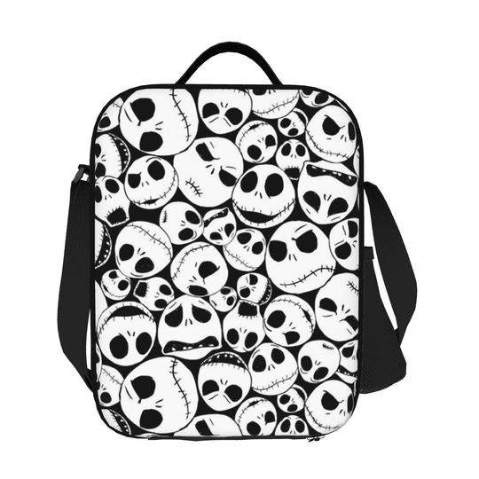 Discover Custom Halloween Jack Skellington Lunch Box for Women Nightmare Thermal Cooler Food Insulated Lunch Bag School Children Student
