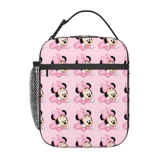 Discover Mickey Mous Lunch Bag Minnie Vintage Lunch Box For Women School Portable Cooler Bag Oxford Graphic Design Thermal Tote Handbags