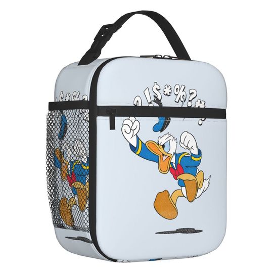 Discover Custom Donald Duck Resuable Lunch Box for Women Waterproof Duck Cooler Thermal Food Insulated Lunch Bag Kids School Children