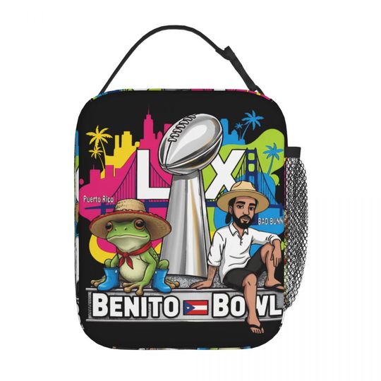 Discover Benito Bowl Puerto Rican Bads Bunnys Halftime Thermal Insulated Lunch Bags for Office Portable Food Bag Cooler Thermal Lunch Box