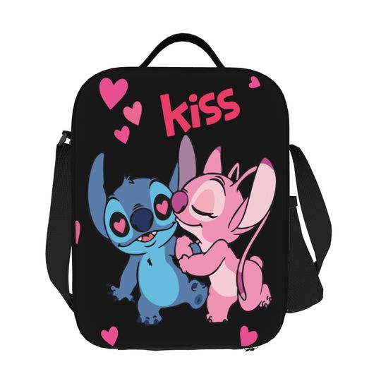 Discover Custom Kiss Stitch Angel Insulated Lunch Bags for Work School Cute Leakproof Cooler Thermal Bento Box Women Children