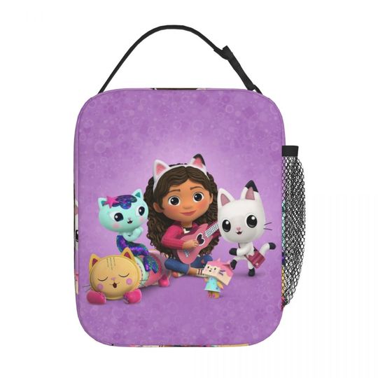 Discover Gabby Dollhouse Insulated Lunch Bag Portable Cute Cartoon Mermaid Lunch Container Thermal Bag Tote Lunch Box Beach Outdoor