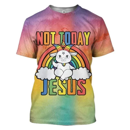 Discover Not Today Jesus Christian Gift AOP shirt 3D T-Shirt Full Size S-5XL
