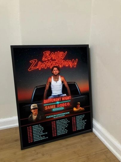 Discover Bailey Zimmerman Tour 2026 Vertical Poster