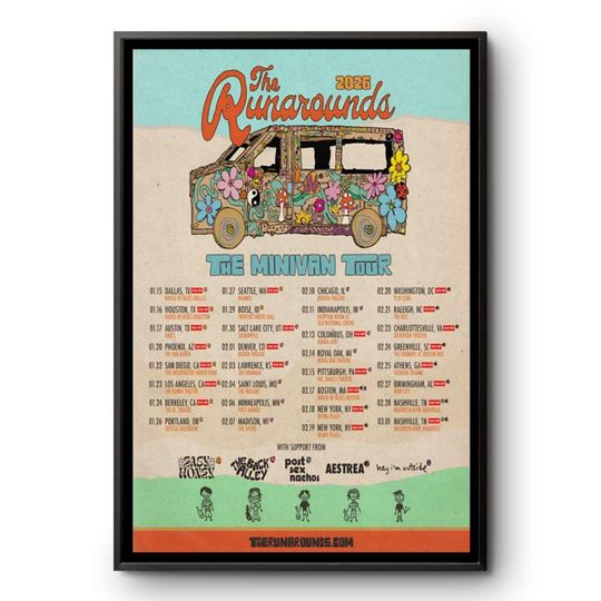 Discover The Runarounds Minivan Tour 2026 Vertical Poster