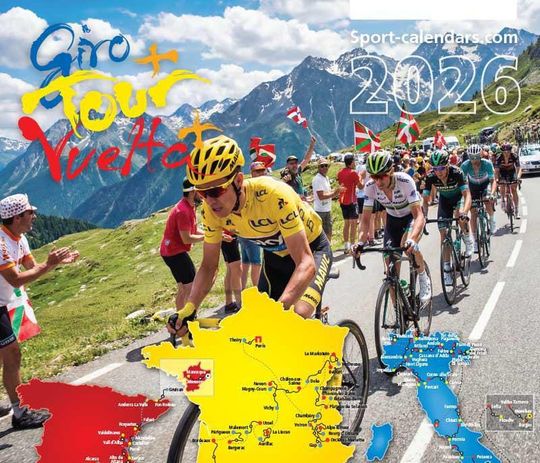 Discover 2026 Tour de France English Calendar Poster Vertical Premium Matte