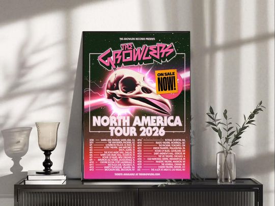 Discover Indie Surf Rock Tour Poster 2026 North America Vertical Wall Art Music Decor