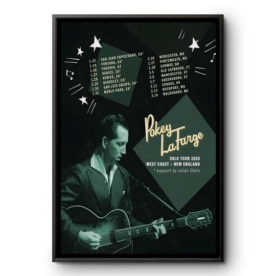 Discover Pokey LaFarge Solo Tour 2026 West Coast & New England Vertical Poster