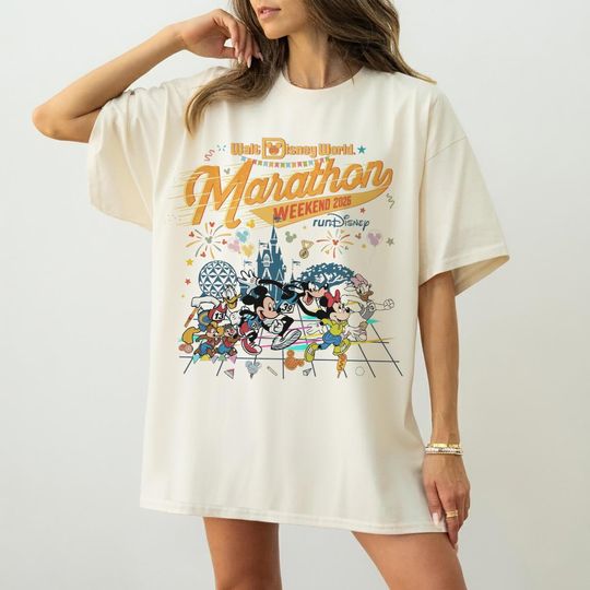 Discover Run Disney Walt Disney World Marathon Weekend 2026 Shirts, Mickey and Friends Run Disney Epcot, Runner 5K 10K Half Marathon, Dopey Challenge