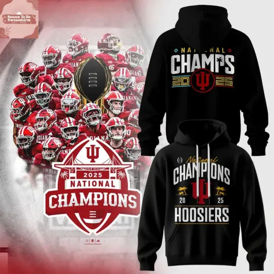 Discover Hoosiers National Champions 2025-26 Black Hoodie Shirt