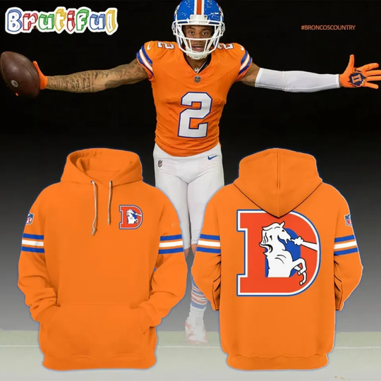 Discover Bronc0s Orange Crush Football Graphic Hoodie