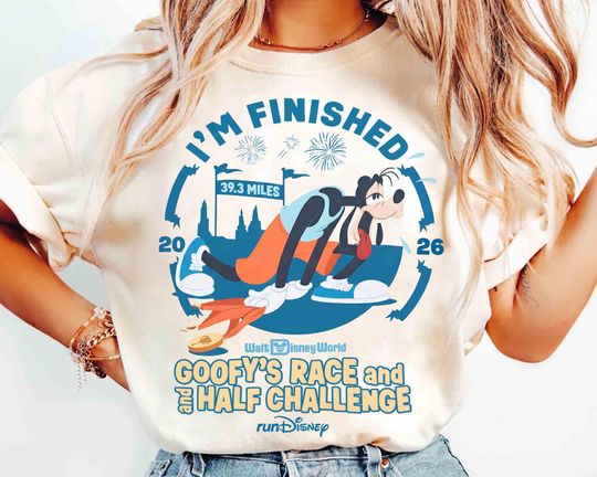 Discover Goofy's Race and a Half Challenge 39.3 Miles Shirt, runDisney Walt Disney World Marathon Weekend 2026 Tanktop, Run Disney Epcot Matching Tee