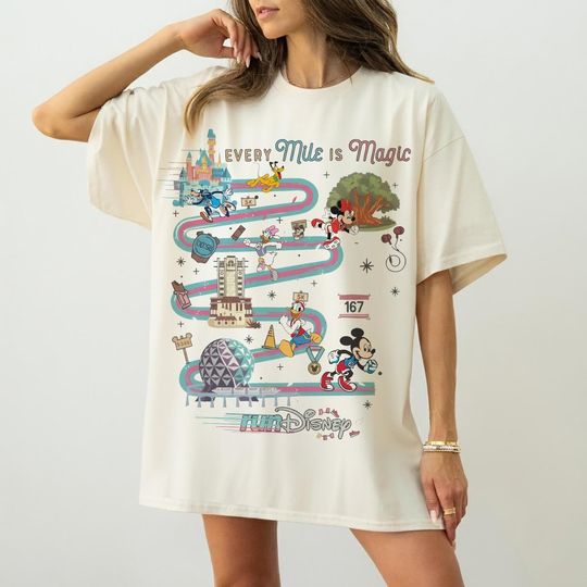 Discover Mickey & Friends Every Mile Is Magic run Disney Shirt, Run Disney Disneyland Runner 5K 10K Half Marathon, Disney World Marathon Weekend 2026