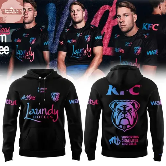 Discover Canterbury-Bankstown Bulldogs 2026 Las Vegas Warm-Up Hoodie T-Shirt