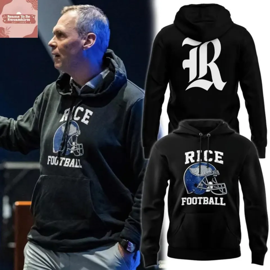 Discover Rice Owls Football Coach Scott Abell Gothic R Logo Hoodie T-Shirt
