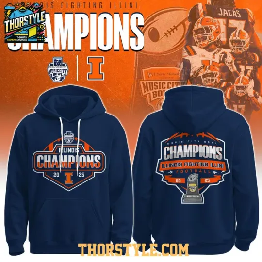 Illinois Fighting Illini Music City Bowl Champions 2025 Hoodie T-Shirt