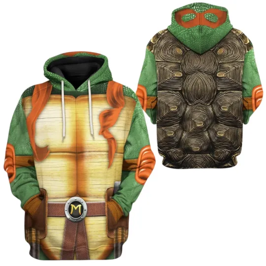 Discover 3D Michelangelo TMNT Mike Mikey Cosplay Custom Tshirt Hoodie Apparel