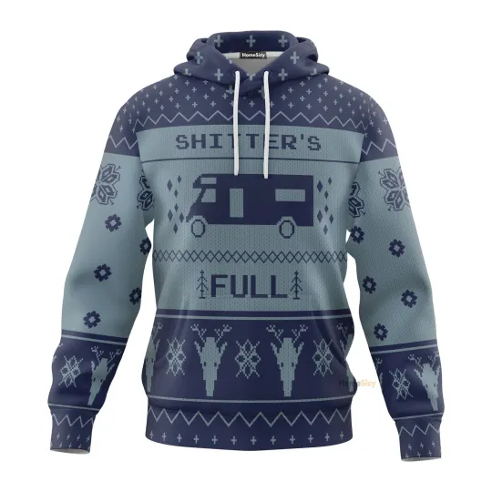 Discover 3D Shitters Christmas Blue Custom Cosplay Hoodie Apparel QT211394Hf