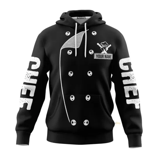 Discover Custom Name Chef Black Uniform I Cook   Personalized 3D Hoodie
