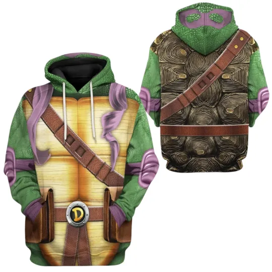 Donatello TMNT Don Donnie Cosplay 3D Hoodie for Men and Women