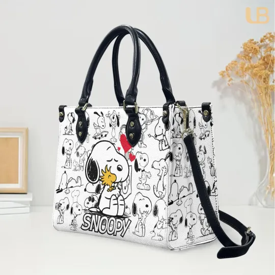 Discover Personalized Snoopy Love Cartoon Leather Handbag & Wallet Gift