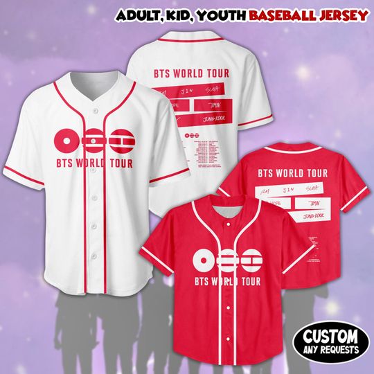 Discover Custom Tour Idol Baseball Jersey, Custom Baseball Jersey For Teen Girl Women Baseball Kpop Fan, World Tour 2026 2027 Jersey