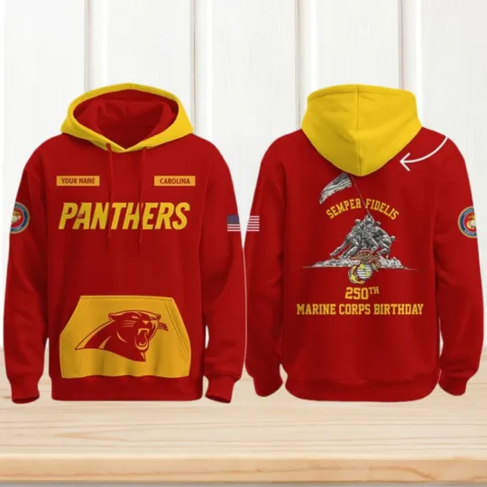 250th Marine Corps Birthday Carolina 3D Hoodie – Military Tribute  Fan Gear