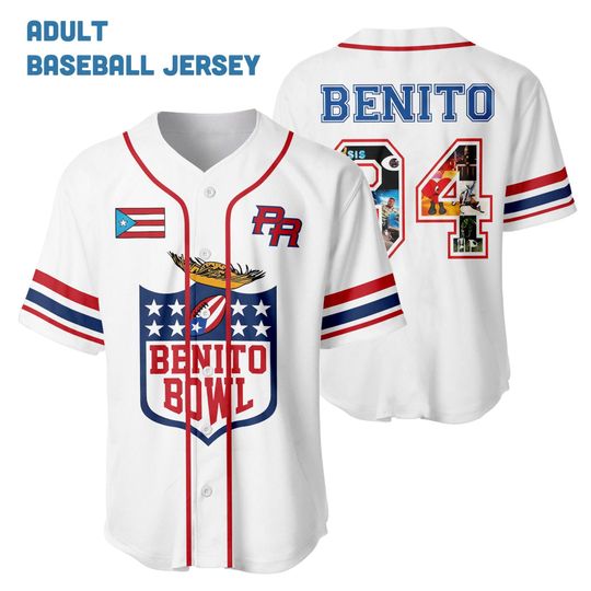 Discover Team Benito 94 Puerto Rico Unisex Baseball Jersey,Croptop Jersey,90s Vintage Style Casual Sportswear for Couples