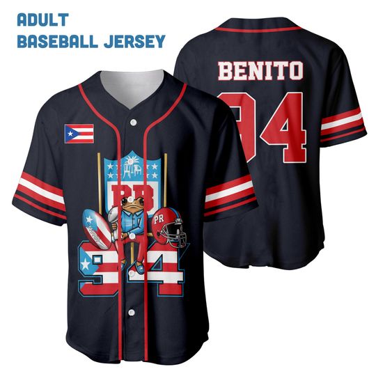 Discover Team Benito 94 Puerto Rico Unisex Baseball Jersey,Croptop Jersey,90s Vintage Style Casual Sportswear for Couples