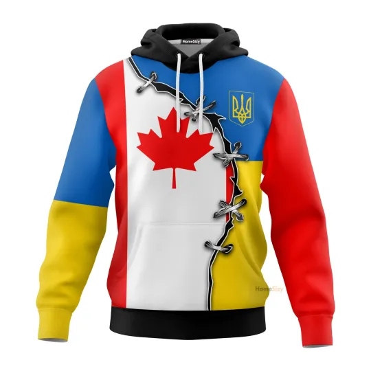 Discover Canada Stand With Ukraine 3D Hoodie For Canadian Support Ukraine