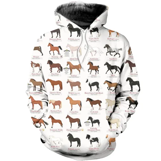 Discover Beautiful Horse Breeds Hoodie