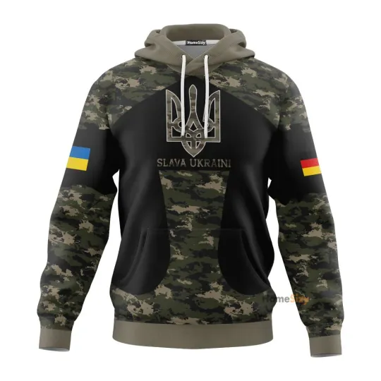Discover Germany Stand With Ukraine Slava Ukraini Camo 3D Hoodie for Men and Women