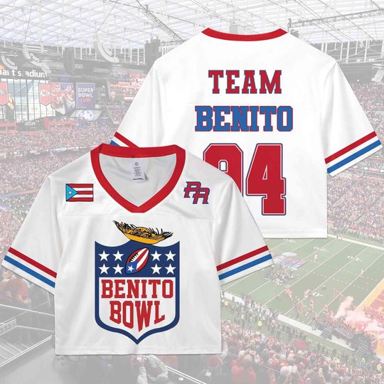 Discover Team Benito 94 Crop Top Mesh Football Jersey, Crop Top Football, Music Concert Outfit Gift Idea, Jersey Shirt, Here For The Benito