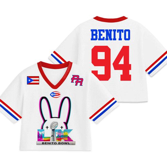 Discover Benito 94 Crop Top Mesh Football Jersey, Crop Top Football, Music Concert Outfit Gift Idea, Jersey Shirt, Here For The Benito