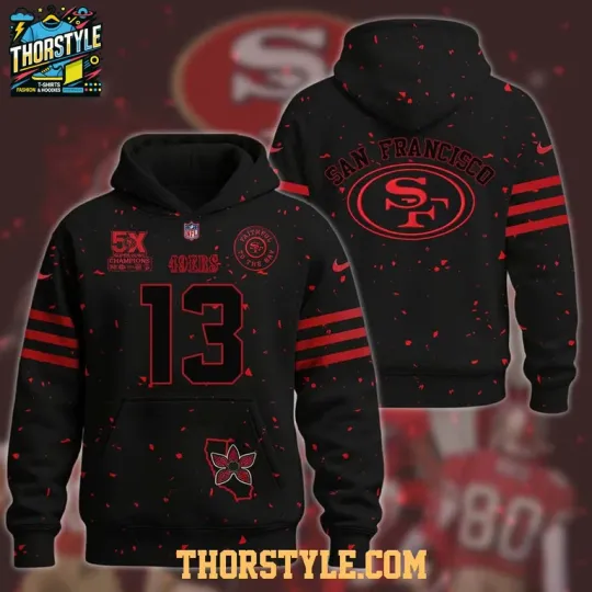 49ers 5X Super Bowl Champions Stranger Things 5 Hoodie