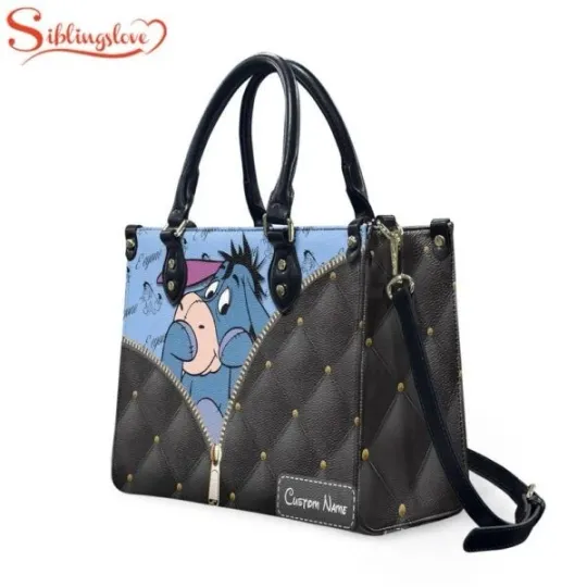 Discover Custom Name Winnie The Pooh Eeyore Disney Women Leather Handbag Gift