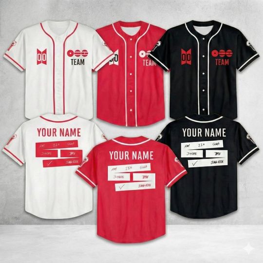 Custom Tour BTS Baseball Jersey, Custom Baseball Jersey For Teen Girl Women Baseball Kpop Fan, World Tour 2026 2027 Jersey
