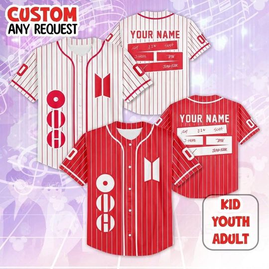Discover Custom Tour Idol Baseball Jersey, Custom Baseball Jersey For Teen Girl Women Baseball Kpop Fan, World Tour 2026 2027 Jersey
