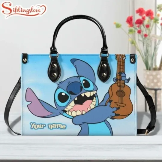 Discover Custom Name Stitch Guitar Leather Handbag