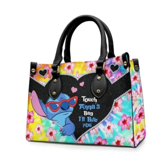 Discover Custom Name Stitch Ohana Forever Women Leather Handbag