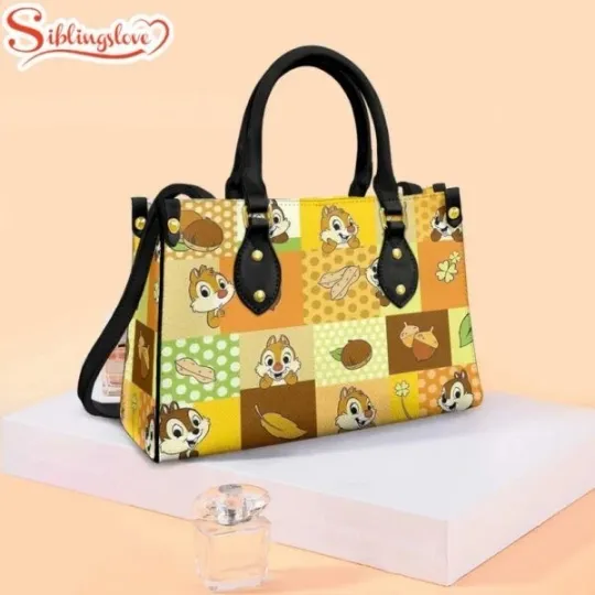 Discover Chip N Dale Disney 4 Pattern Leather Handbag