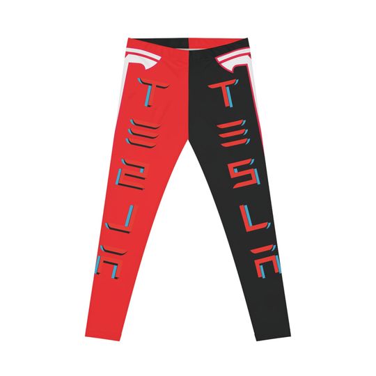 Discover Harley Quinn Inspired Tesla Logo Leggings | Women's Casual Leggings (AOP)